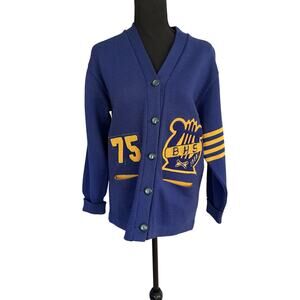 Vtg  Varsity Sweater 70s Whiting Cardigan BHS Bears  Letterman Small Medium
